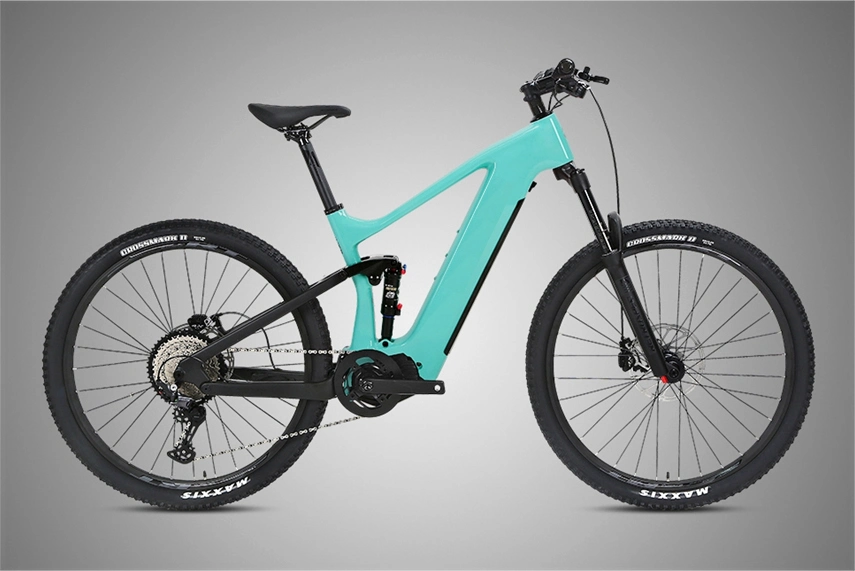 48V 15ah Carbon Fiber 250W MID Drive Full Suspension Bafang Emtb Electric Mountain Bike